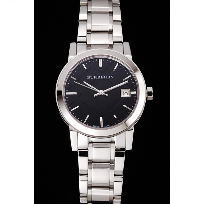High End Burberry The City Black Dial Stainless Steel Case And Bracelet-1