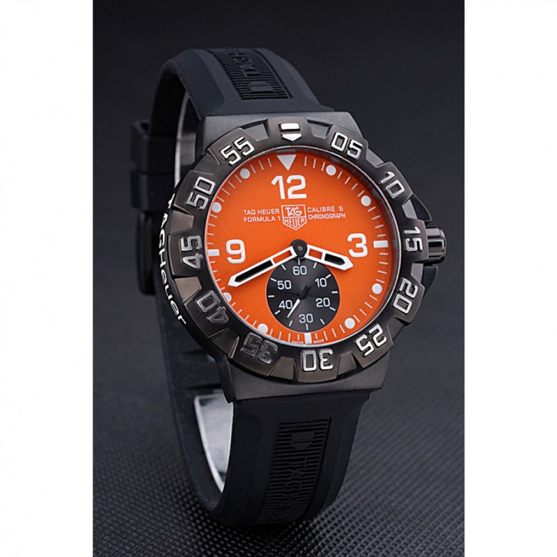 Best Replica Watches Tag Heuer Formula One Grande Date Orange Dial Rubber Bracelet 622278-2