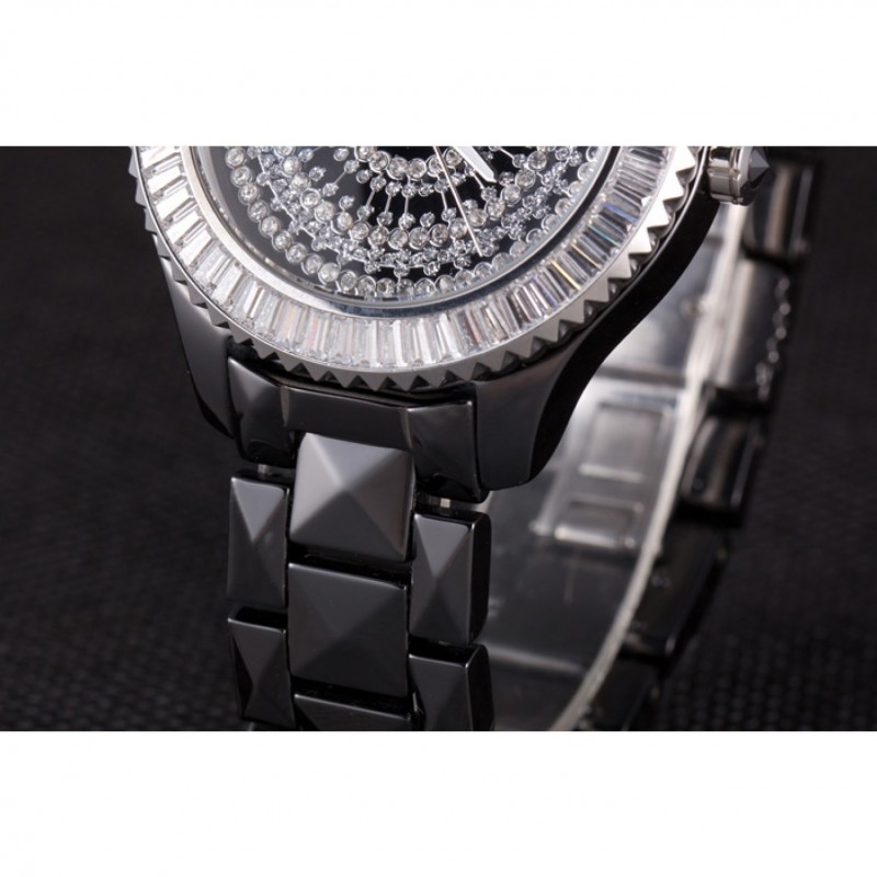 Dior VIII Baguette Cut White Diamonds with Diamond Encrusted Dial cd13 621366-6
