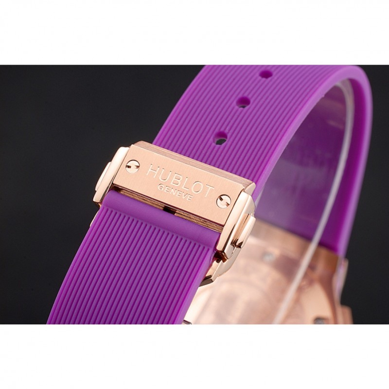Best Replica Watches Hublot Big Bang Tutti Frutti Purple Strap Gold Dial-5