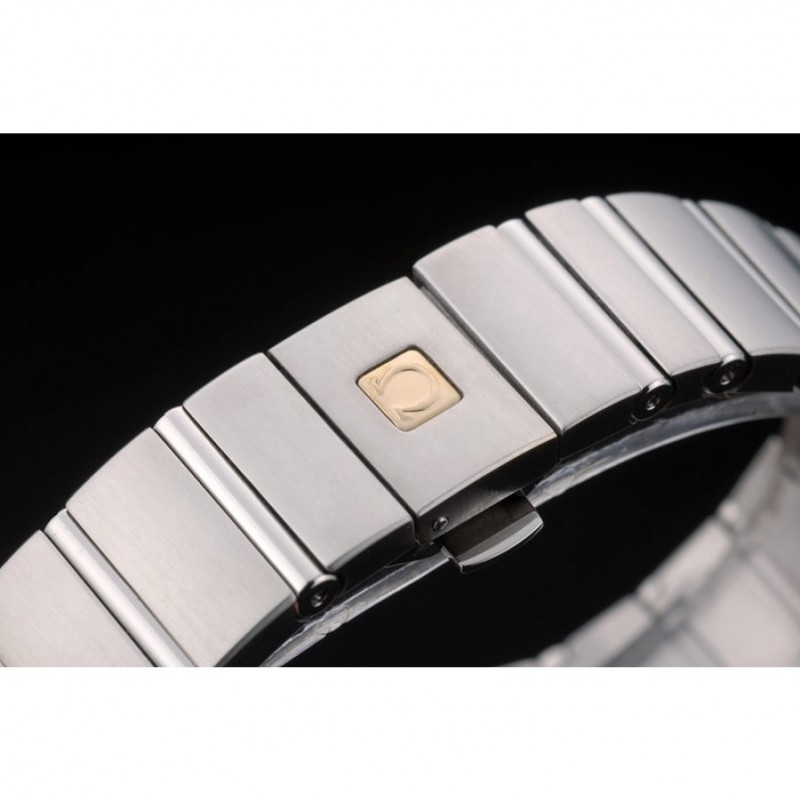 AAA Swiss Lady Omega Constellation Crystal Encrusted Bezel Silver Radial Dial 80291-5
