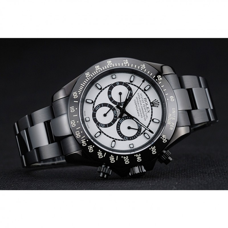 Rolex Cosmograph Daytona White And Black Dial Black Stainless Steel Case And Bracelet 1454249-4