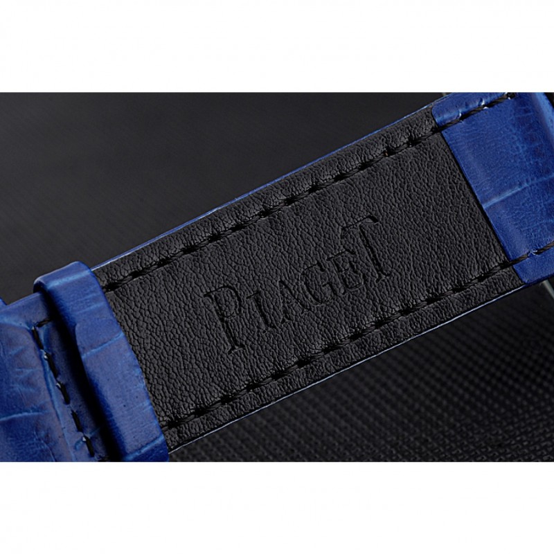 Piaget Altiplano Silver Case Blue Dial Blue Leather Bracelet 622630-8