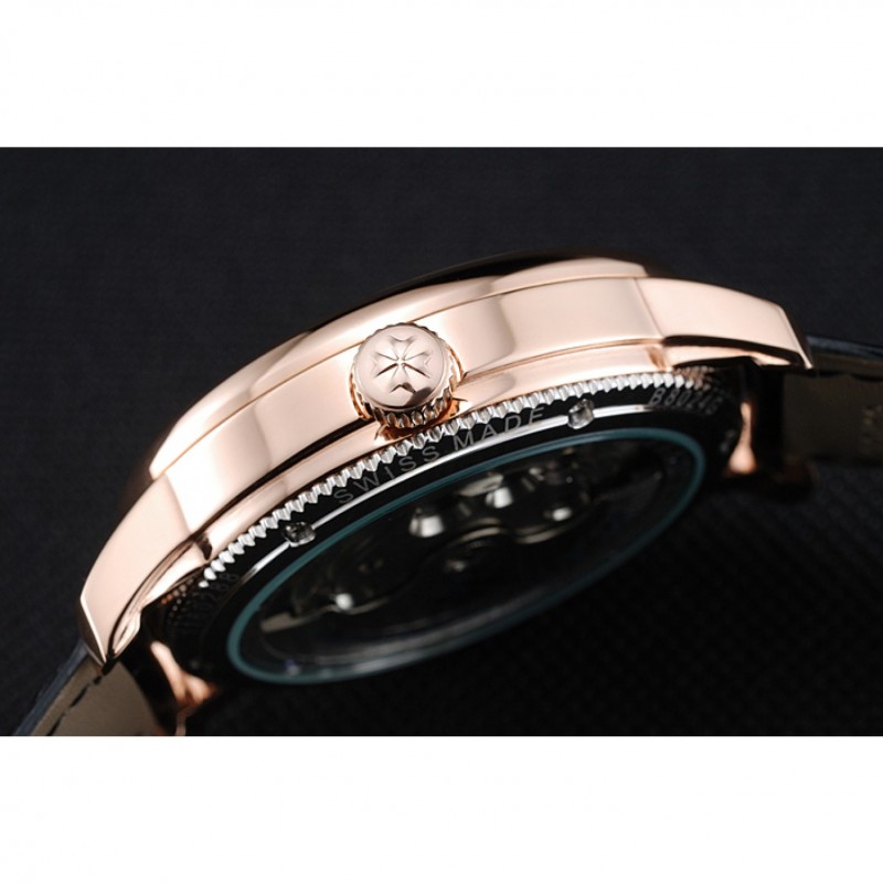 Vacheron Constantin Tourbillion Power Reserve White Dial Gold Case Black Leather Bracelet 1454272-8