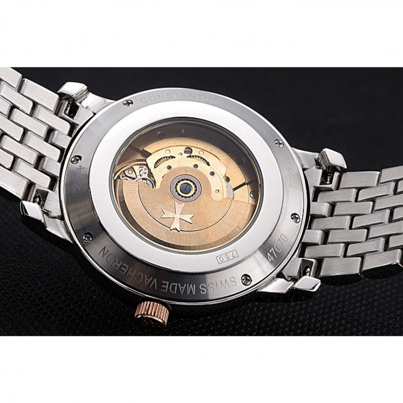 Vacheron Constantin Patrimony Black Dial Rose Gold Case Two Tone Bracelet 62293-7