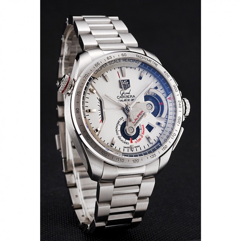 AAA Tag Heuer Swiss Carrera Tachymeter Bezel Stainless Steel White Dial-2