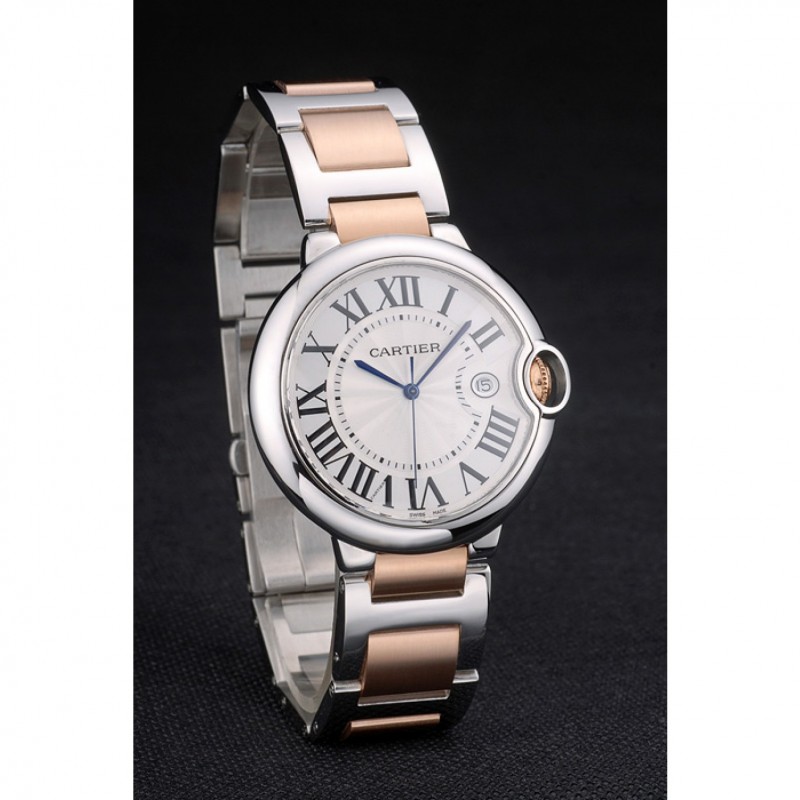 Cartier Ballon Bleu 42mm White Dial Stainless Steel Case Two Tone Rose Gold Bracelet-2