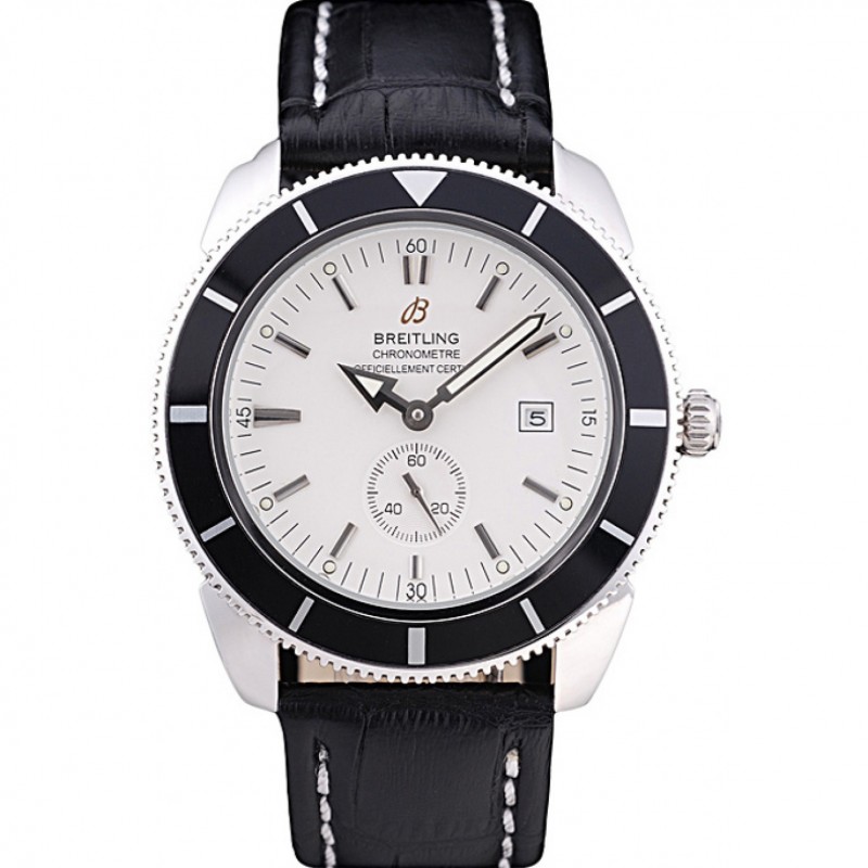 Breitling Certifie SuperOcean White Dial Black Watch-0