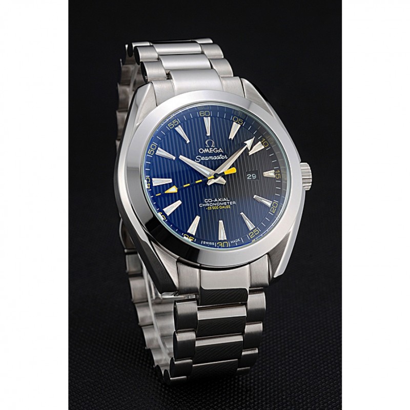 Omega Seamaster Aqua Terra Black Dial Yellow Numerals Stainless Steel Bracelet 622524-2