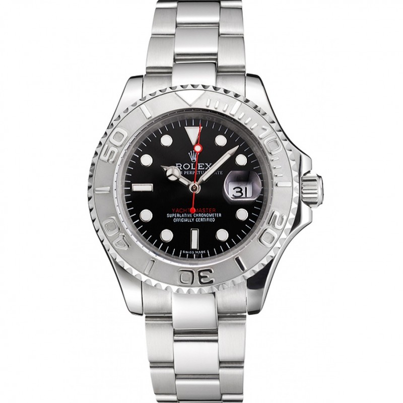 High Quality Swiss Rolex Yacht-Master Black Dial Stainless Steel Case And Bracelet-0