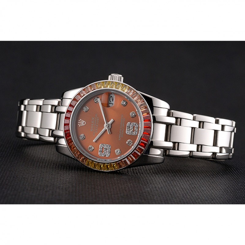 Rolex Datejust Pearlmaster 39 Cognac Dial Stainless Steel Case And Bracelet-4