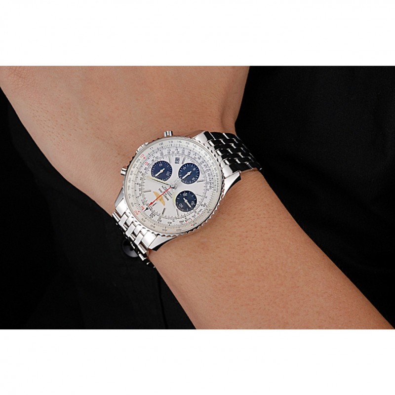 Best Replica Watches Swiss Breitling Navitimer White Dial Stainless Steel Bracelet 622441-7