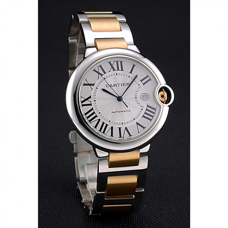 Swiss Cartier Ballon Bleu 42mm Silver Dial Stainless Steel Case Two Tone Gold Bracelet 622877-2