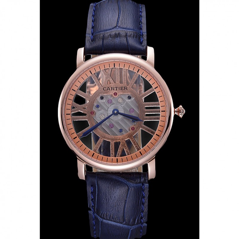 Cheap Cartier Rotonde Skeleton Flying Tourbillon Blue 621965-1