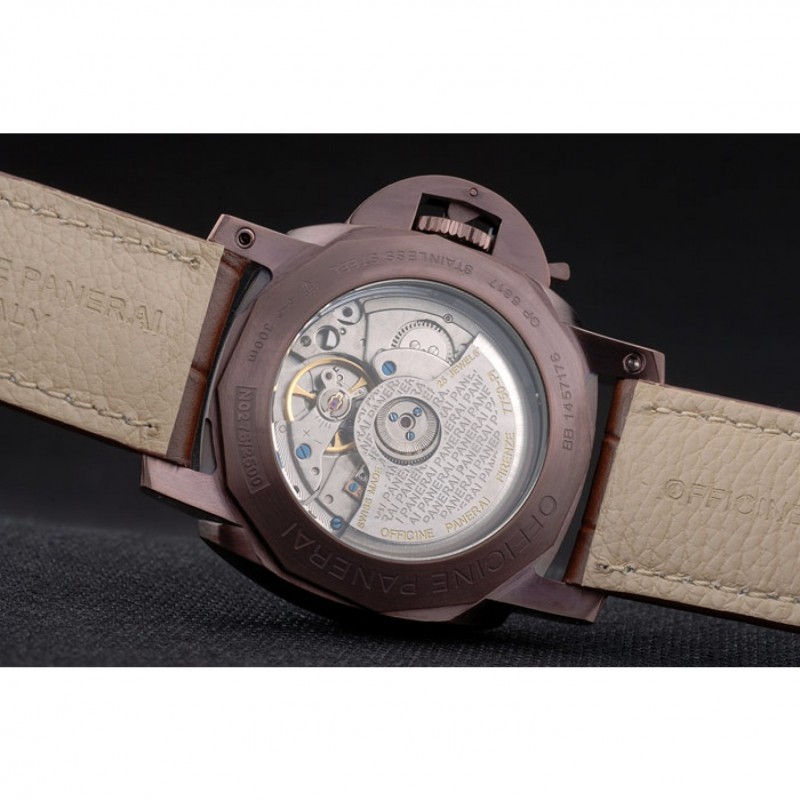 Panerai Luminor Brown Leather Strap Black Dial 80160-8