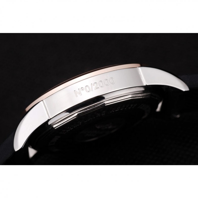 Breitling Transocean White Dial Black Rubber Strap Rose Gold Bezel-7