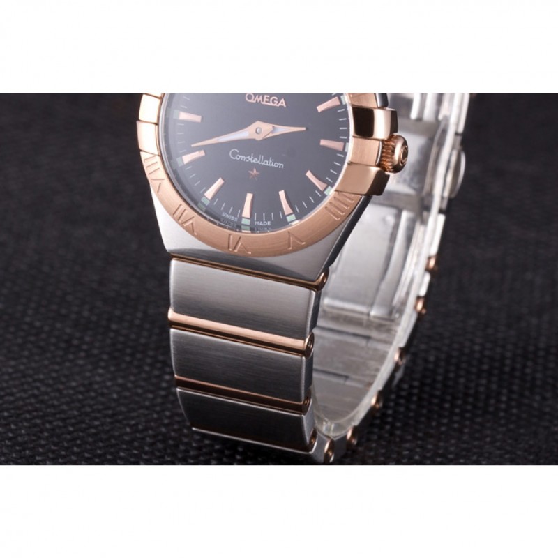 Omega Constellation Rose Gold Bezel Two Tone Band som100 621480-6