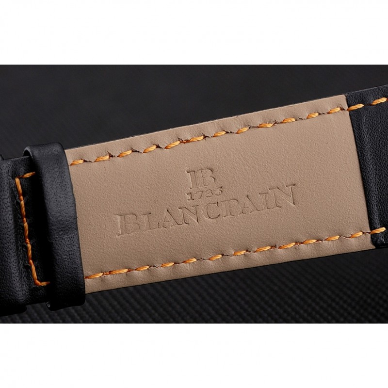 High Quality Swiss Blancpain Air Command Monaco YS Black Dial Rose Gold Case Black Leather Strap-6