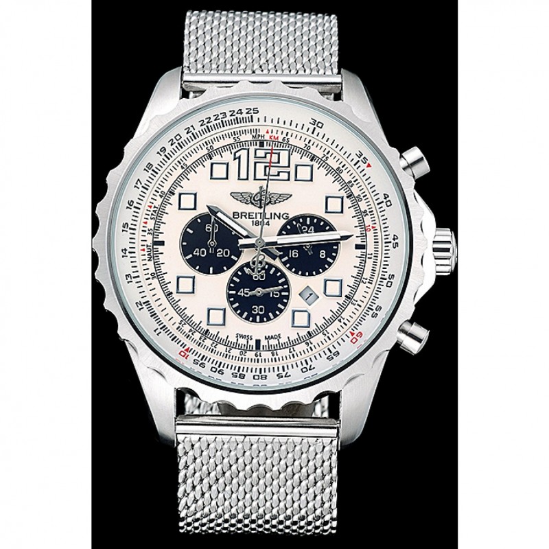 Breitling Navitimer Stainless Steel Strap Beige Dial-1