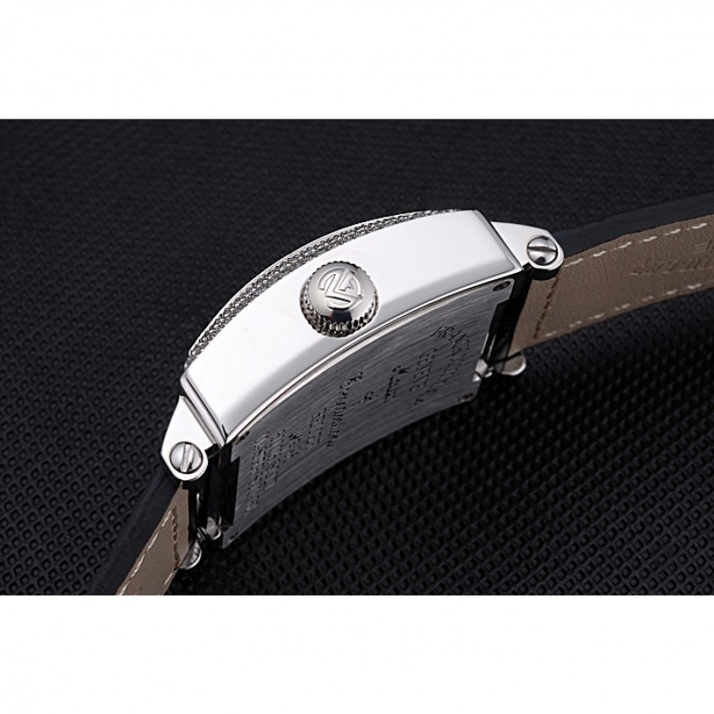 Luxury Replica Watches Franck Muller Master Square Diamonds Dial Diamonds Case Black Leather Band 622358-6