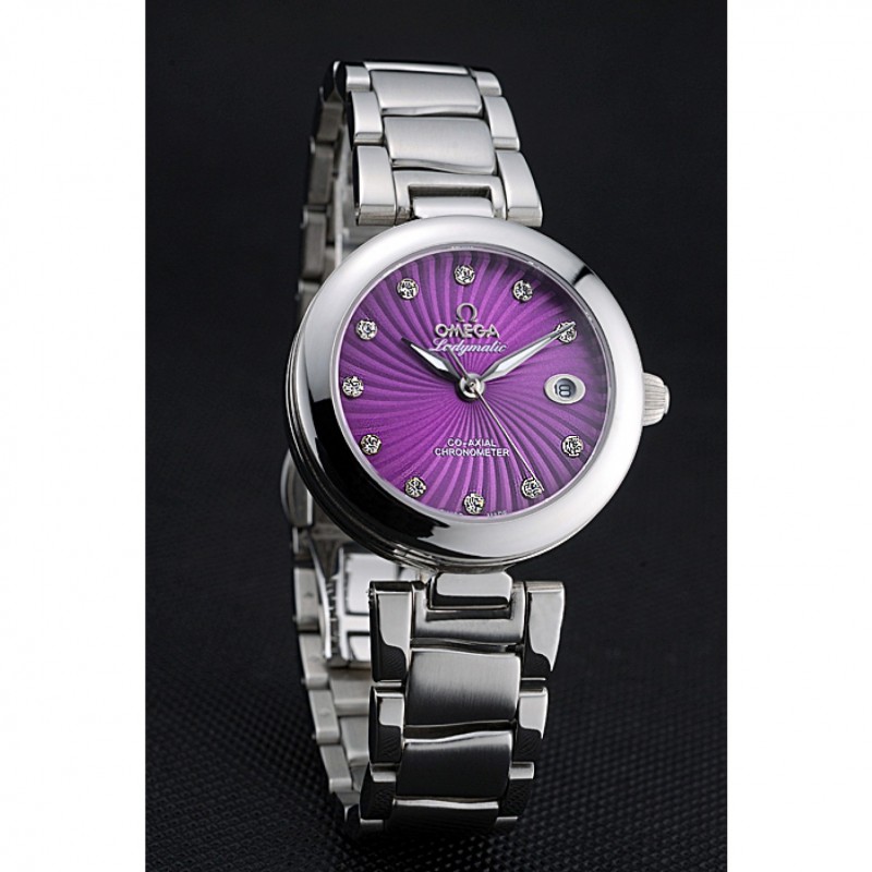 Omega Ladymatic Purple Dial Stainless Steel Bracelet 622459-2