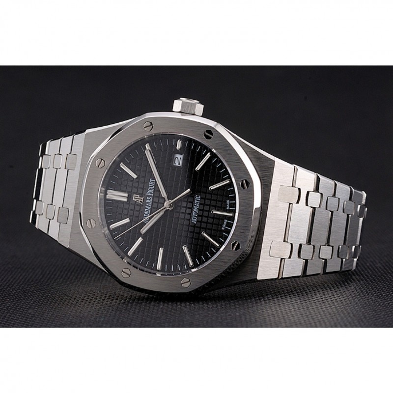 Swiss Audemars Piguet Royal Oak Black Dial Stainless Steel Case And Bracelet-4
