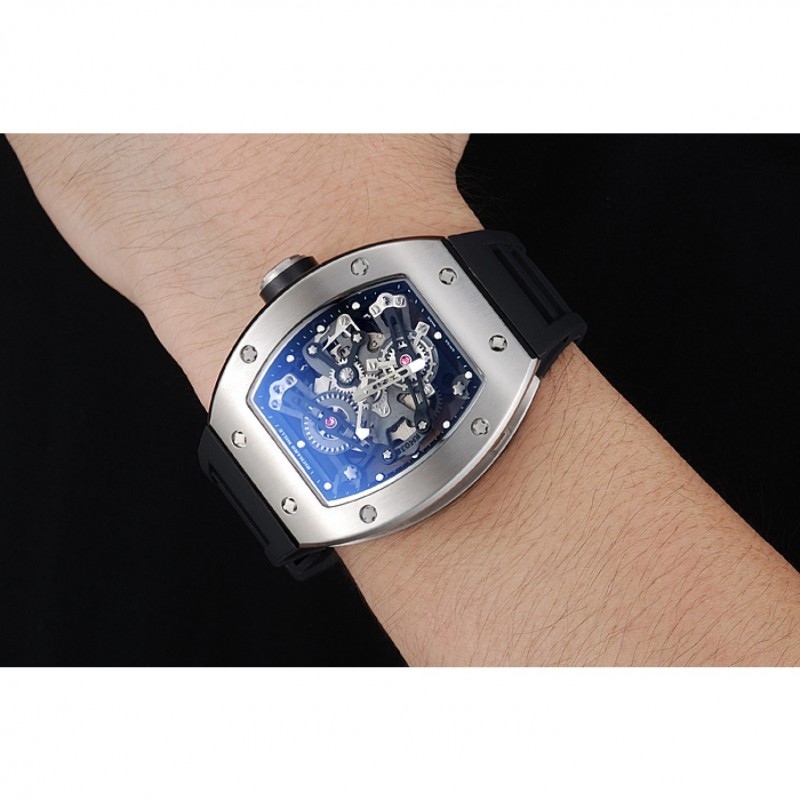 Richard Mille RM 038 Bubba Watson Tourbillion Silver Case Black Rubber Bracelet 1454202-8