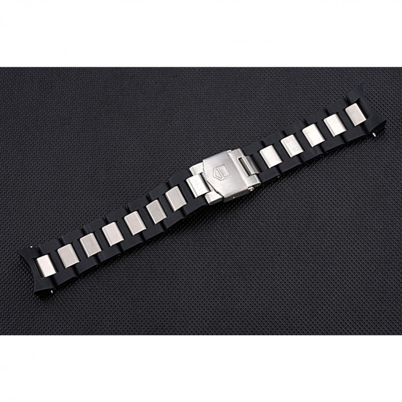 Tag Heuer Plated Stainless Steel and Black Rubber Bracelet 622501-3
